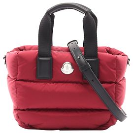 Bolsa de mão em nylon e couro Moncler Mini Caradoc Marrom