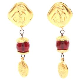 Orecchini Chanel Mademoiselle Oro/Rosso D'oro Metallico