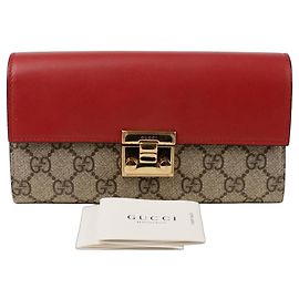 Gucci Padlock Chain Long Wallet Red