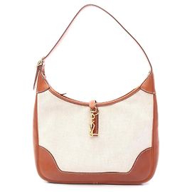 Hermès Bolsa de Ombro em Lona e Couro Hermes Trim 31 Marrom