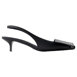 Fold Kitten Slingbacks Pumps - Courreges - Leather - Black Black