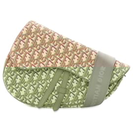 Dior-Dior Multicolor Oblique Canvas Saddle Crossbody-Brown