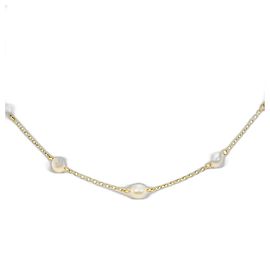 Colar de Pérolas TASAKI Au750 Dourado Metálico