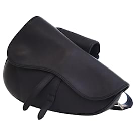 Dior-Dior Grained Calfskin Saddle Crossbody-Blue