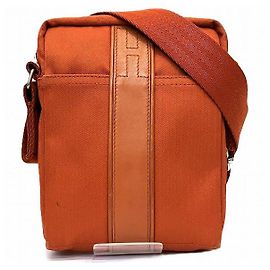 Bolsa de ombro PM Acapulco em lona de nylon e couro da Hermès Laranja