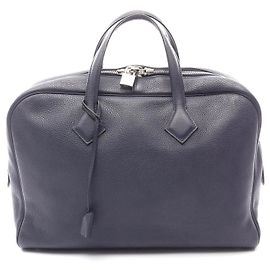 Hermès Hermes Victoria 2 Leather Business Bag Blue