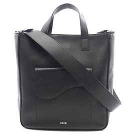 Sac cabas en cuir Saddle Dior Noir