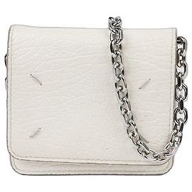 Maison Martin Margiela Borsa a tracolla Stitch Chain Wallet Bianco