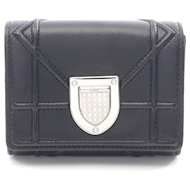 Dior-Dior Diorama Leather Bifold Wallet Black-Black