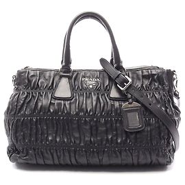 Prada Nappa Gaufre Leather Handbag Black