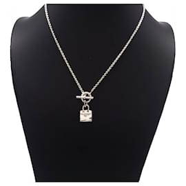 Hermès Hermes Silver Birkin Necklace Silvery Metallic