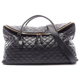 Yves Saint Laurent Leather Boston Bag Black