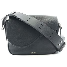 Borsa Messenger in Pelle Saddle Dior Nero