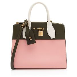 Tote City Steamer PM en Taurillon Louis Vuitton Vert