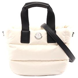 Moncler Mini Caradoc Nylon Leather Handbag Black