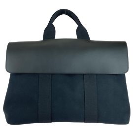 Hermès Hermes Valparaiso MM Black Leather Tote Bag Black