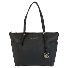 Michael Kors Leder Jet Set Tote Bag Schwarz