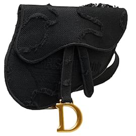 Dior-Dior Embroidered Canvas Camouflage Saddle Belt Bag-Black