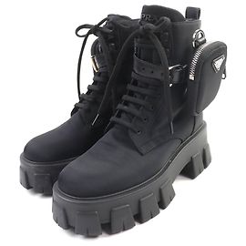 Prada Monolith Short Boots Black