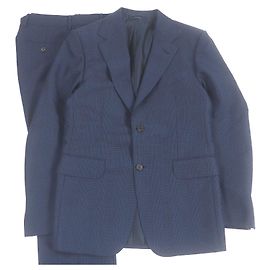 Alfred Dunhill Terno de lã xadrez Glen Check BELGRAVIA da Dunhill Azul Azul marinho