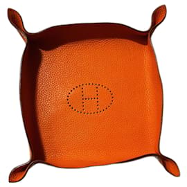 Hermès H Evelyne Tray Orange Lambskin Orange