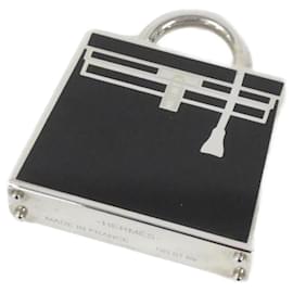 Hermès Hermes Curiosite Kelly Laque Necklace Charm Black Silvery