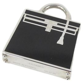 Pendentif Collier Kelly Laque Curiosité Hermès Noir Argenté