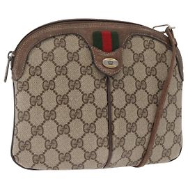 Bolsa Sherry Line GG Supreme Web da GUCCI em PVC bege e dourado 904 02 047 Auth ep12468 Bege Dourado