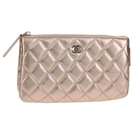 CHANEL Matelassé Tasche aus Lammleder Rosa Gold CC Auth 157936M Pink Golden