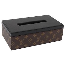 LOUIS VUITTON Monogram Damier Azur Tissue Box GI1445 LV Auth 159622S Other