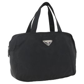 PRADA Borsa a mano in nylon nero argento Auth ar13896 Nero Argento