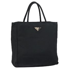 PRADA Sac à main en nylon noir Auth ar13903 Noir