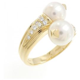 Bulgari Bvlgari Akoya-Perlenring Au750 Größe 12 Golden