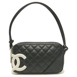 Chanel Ligne Cambon Pouch Bag Black White