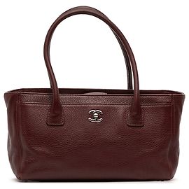 Chanel Rouge Petit Sac en Cuir de Veau Exécutif Cerf Rouge Bordeaux
