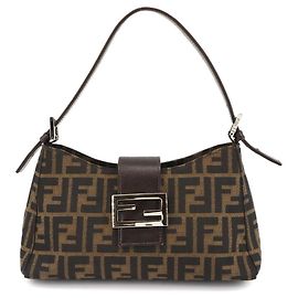 Fendi Zucca Schultertasche Braun Schwarz