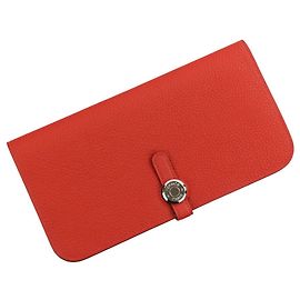 Hermès Hermes Dogon Long Wallet Red