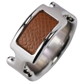 Hermès Anello HERMES Olympe PM Marrone Argento