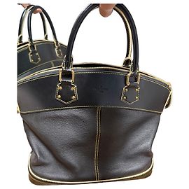 Louis Vuitton Suhali Lockit Black Leather Handbag Black
