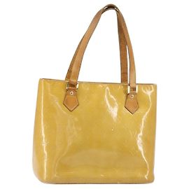 LOUIS VUITTON Sac à main Houston Monogram Vernis Beige M91004 LV Auth BA9047 Beige