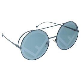 FENDI Runaway Sonnenbrille Metall Blau Auth 159423V Blau