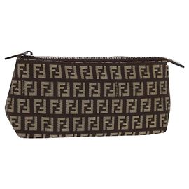 FENDI Zucchino Canvas Tasche Braun Auth 160221V Braun
