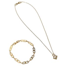 Collana GIVENCHY metallo 2 Set Oro Auth 155761 D'oro