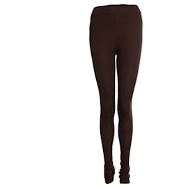 Autre Marque Eterne, Legging com perna canelada em marrom Marrom