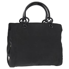 PRADA Borsa a mano in nylon nero argento Auth ka1143 Nero Argento
