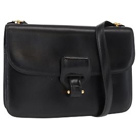 Hermès HERMES Borsa a Spalla Dolly Pelle Nera Oro Auth fm4990 Nero D'oro