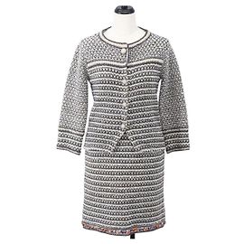 CHANEL Conjunto Tweed Multicolor Sin Cuello CC Auth 159499SAM Multicolor