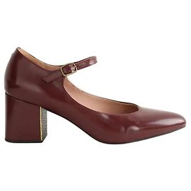 Jil Sander Burgundy Leather Heels Dark red