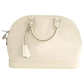 Louis Vuitton Alma Handtasche aus Ecru-Leder Roh