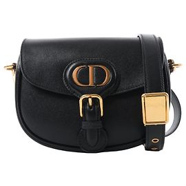 Bolsa de Ombro Dior Bobby Small em Couro de Bezerro Preto Preto